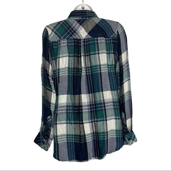 Rails Green and Blue Flannel Size Small - Picture 2 of 6